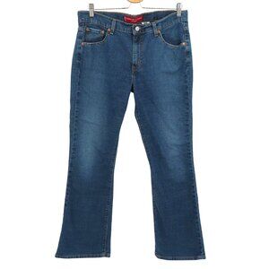 Levis Women 12 Nouveau Boot Cut Stretch 515 Blue Denim Jeans Pockets Cotton